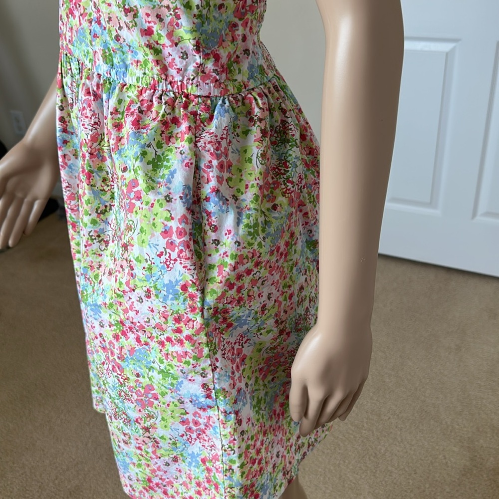96% Cotton VICTORIA’s SECRET Floral Dress with Pink and Green Accents Sz-8 - Picture 6 of 12